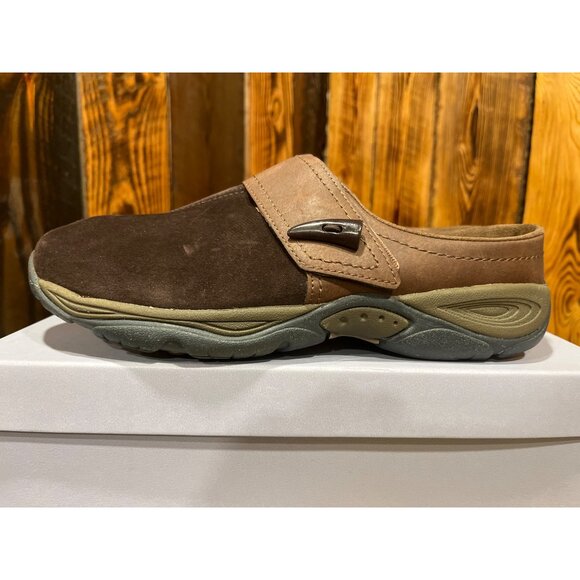 Easy Spirit Eseliana Brown Suede & Leather Slip-On Clogs Womens 9M w/ Box - Picture 3 of 10